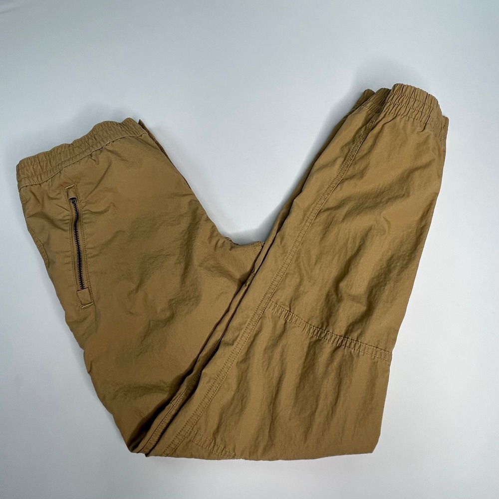 Polo Ralph Lauren Boys Jogger Pants L 14-16 Khaki Tan Cotton Pony Zip Pockets
